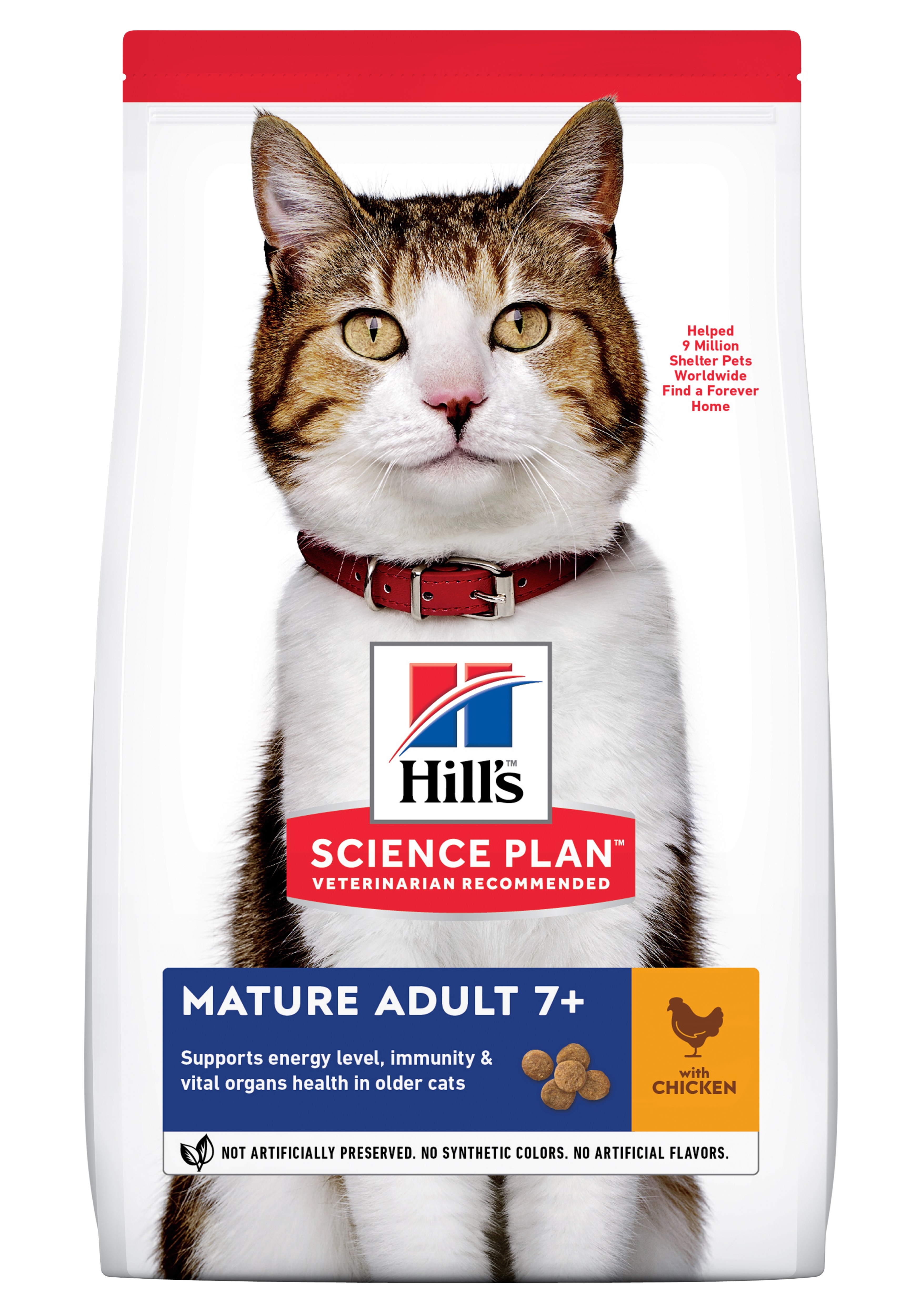 Hill's Science Plan&trade; Feline Mature Adult 7 +. Chicken.