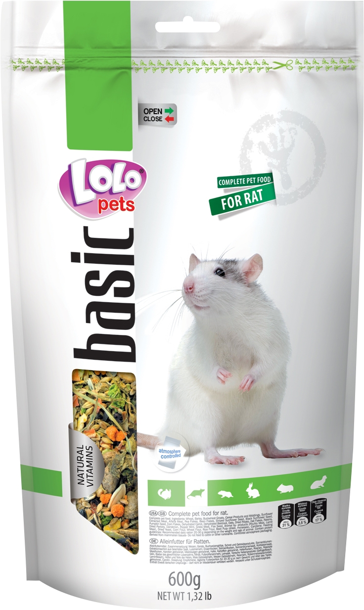Lolo Pets Basic komplet Rottefoder 600g.